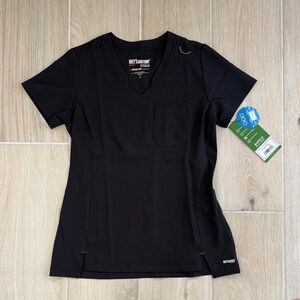 Grey's Anatomy Black V-Neck Short Sleeve Scrub Top